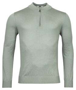 Thomas Maine Pullover Shirt Style Zip Single Knit Trui Soft Green