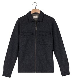 Thomas Maine Reva Knitted Overshirt Double Face Blauw