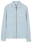 Thomas Maine Reva Yarn Dyed Seersucker Overshirt Light Blue
