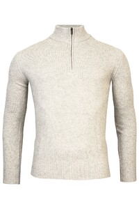 Thomas Maine Rib Knit Zip Yak Merino Blend Trui Licht Groen