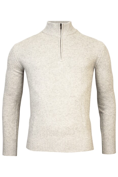 Thomas Maine Rib Knit Zip Yak Merino Blend Trui Licht Groen