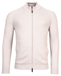 Thomas Maine Ribbed Cardigan Zip Vest Licht Grijs