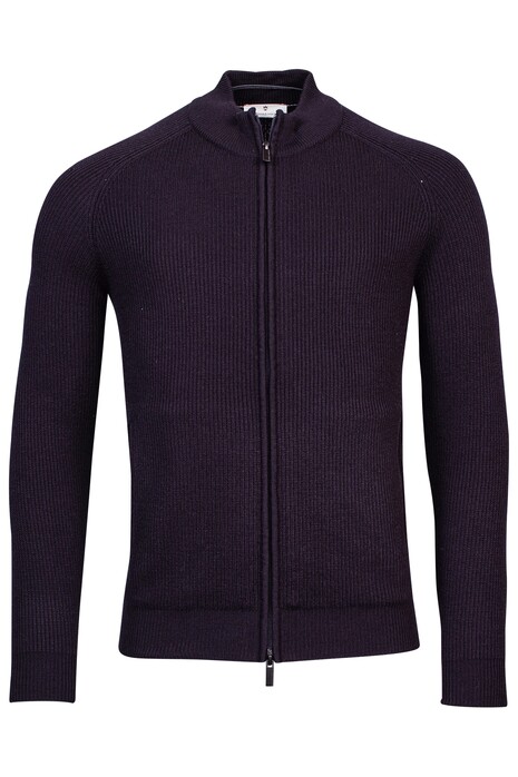 Thomas Maine Ribbed Cardigan Zip Vest Navy