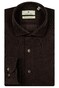 Thomas Maine Roma Fine Corduroy Uni Color Modern Kent Overhemd Bruin