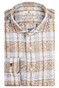 Thomas Maine Roma Linnen Big Check Modern Kent Overhemd Blauw-Beige