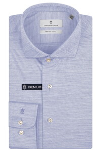 Thomas Maine Roma Modern Kent 120s Jersey Merino Shirt Light Blue