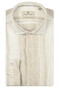 Thomas Maine Roma Modern Kent Fancy Stripe Pure Linnen Overhemd Licht Beige