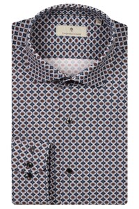 Thomas Maine Roma Modern Kent Hyperstretch Graphic Pattern Shirt Grey-Multi