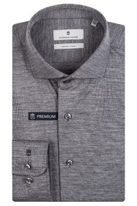 Thomas Maine Roma Modern Kent Jersey Merino Overhemd Soft Grey
