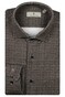 Thomas Maine Roma Modern Kent Jersey Pied-de-Poule Pattern Overhemd Bruin