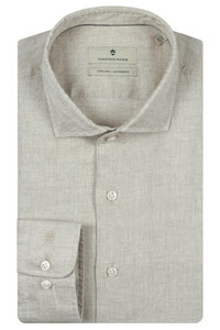 Thomas Maine Roma Modern Kent Linen Délavé Shirt Sand
