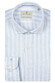 Thomas Maine Roma Modern Kent Linnen Stripe Overhemd Licht Blauw