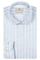 Thomas Maine Roma Modern Kent Linnen Stripe Overhemd Licht Blauw