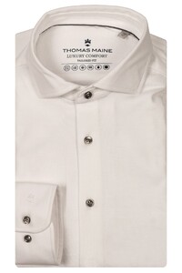 Thomas Maine Roma Modern Kent Liquid Cotton Uni Color Overhemd Wit
