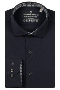 Thomas Maine Roma Modern Kent Luxury Comfort Hyperstretch Contrast Overhemd Navy