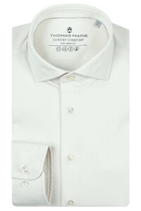 Thomas Maine Roma Modern Kent Luxury Comfort Liquid Cotton Shirt Off White