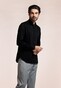 Thomas Maine Roma Modern Kent Luxury Comfort Soft Liquid Cotton Overhemd Zwart