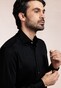 Thomas Maine Roma Modern Kent Luxury Comfort Soft Liquid Cotton Overhemd Zwart