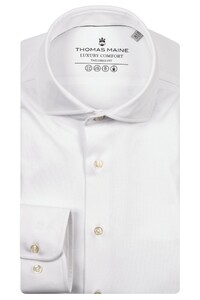 Thomas Maine Roma Modern Kent Uni Color Luxury Comfort Overhemd Optical White
