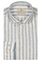 Thomas Maine Roma Modern Kent Wide Stripes Linnen Overhemd Licht Blauw