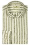 Thomas Maine Roma Modern Kent Wide Stripes Linnen Overhemd Olive