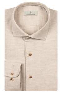 Thomas Maine Roma Organic Flanel Twill Modern Kent Overhemd Natural