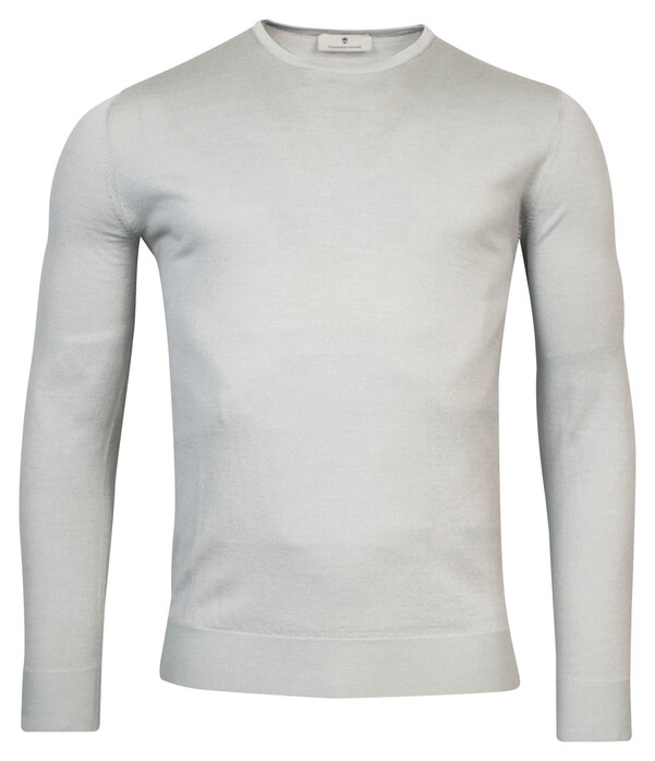 Thomas Maine Ronde Hals Single Knit Merino Wool Trui Ice Green