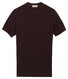 Thomas Maine Short Sleeve Crew Neck Half Milano Knit Trui Donker Bruin