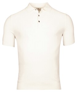 Thomas Maine Short Sleeve Subtle Structure Knit Piqué Garment Dye Polo Ecru