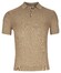 Thomas Maine Short Sleeve Subtle Structure Knit Piqué Garment Dye Poloshirt Taupe