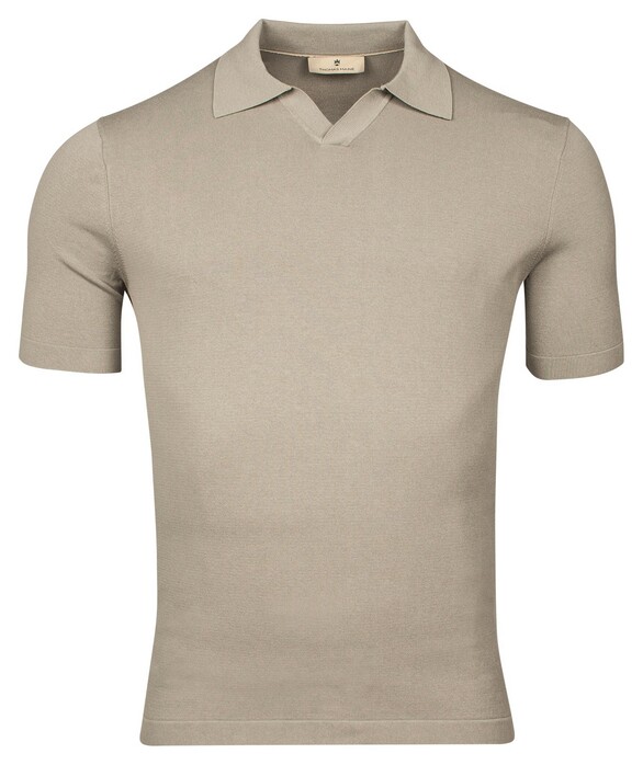 Thomas Maine Single Knit Garment Dye Light Stone Wash No Buttons Collar Polo Dusty Green