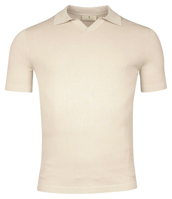 Thomas Maine Single Knit Garment Dye Light Stone Wash No Buttons Collar Polo Kitt