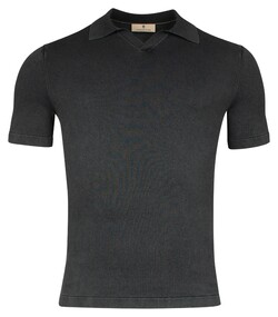 Thomas Maine Single Knit Garment Dye Light Stone Wash No Buttons Collar Polo Navy