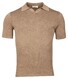 Thomas Maine Single Knit Garment Dye Light Stone Wash No Buttons Collar Polo Taupe
