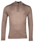 Thomas Maine Skipper Half Zip Single Knit Fine Merino Trui Greige