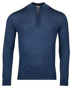 Thomas Maine Skipper Half Zip Single Knit Fine Merino Trui Indigo