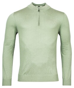 Thomas Maine Skipper Half Zip Single Knit Fine Merino Trui Soft Mint