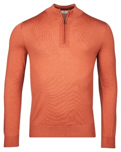 Thomas Maine Skipper Half Zip Single Knit Fine Merino Trui Terra