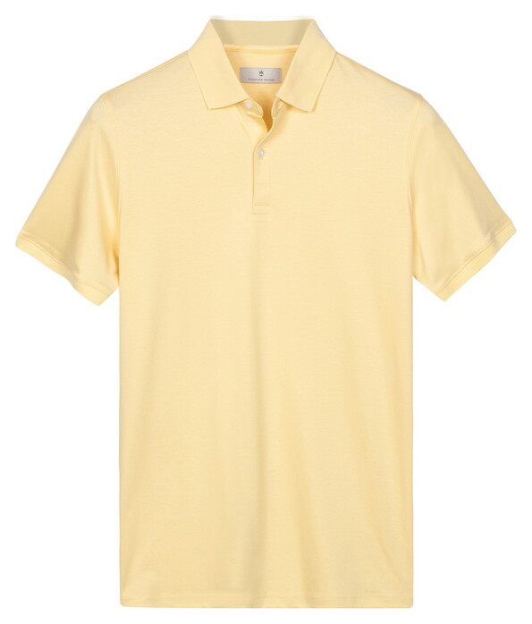Thomas Maine Soft Liquid Cotton Short Sleeve Polo Geel
