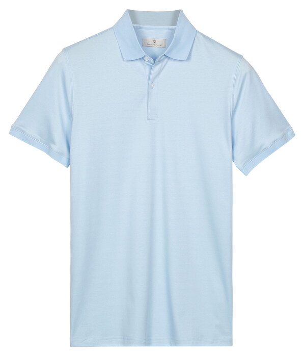 Thomas Maine Soft Liquid Cotton Short Sleeve Polo Licht Blauw