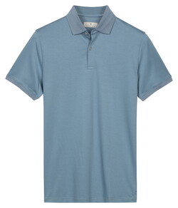 Thomas Maine Soft Liquid Cotton Short Sleeve Polo Midden Blauw