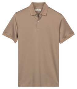 Thomas Maine Soft Liquid Cotton Short Sleeve Poloshirt Light Beige
