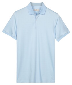 Thomas Maine Soft Liquid Cotton Short Sleeve Poloshirt Light Blue