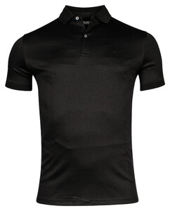 Thomas Maine Soft Liquid Cotton Solid Color Poloshirt Black