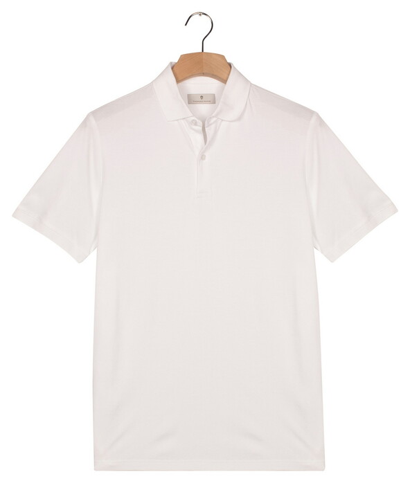 Thomas Maine Soft Liquid Cotton Solid Color Poloshirt White