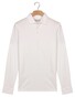 Thomas Maine Soft Solid Color Liquid Cotton Long Sleeve Polo Wit