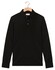 Thomas Maine Soft Solid Color Liquid Cotton Long Sleeve Polo Zwart