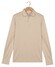 Thomas Maine Soft Solid Color Liquid Cotton Long Sleeve Poloshirt Sand