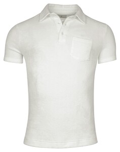 Thomas Maine Soft Terry Jersey Uni Color Polo Wit