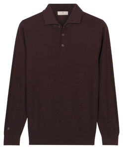 Thomas Maine Solid Color Half Milano Knit Trui Donker Bruin